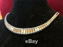 Vintage Estate Sterling Silver Necklace Chain Braided Woven Chain Made In Italy