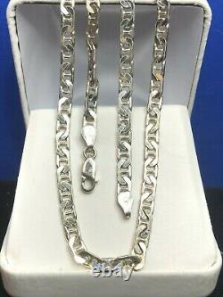 Vintage Estate Sterling Silver Necklace Chain Mariner Made In Italy 20