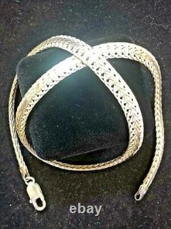 Vintage Estate Sterling Silver Necklace Made In Italy Designer Weave