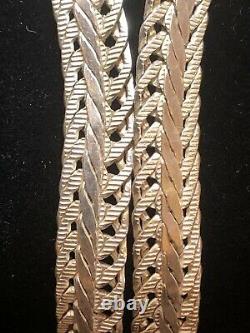 Vintage Estate Sterling Silver Necklace Made In Italy Designer Weave