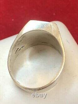 Vintage Estate Sterling Silver Turquoise Ring 950 Made In Mexico Inlaid