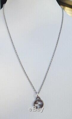 Vintage Gucci Made In Italy Sterling Silver 20 Chain Necklace Pendant
