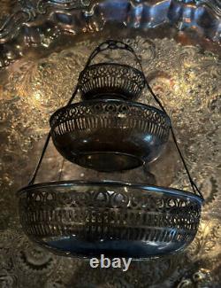 Vintage Hand-Made 3-Tier Sterling Silver Tray. 176 Grams. 925 Fine Silver. X999