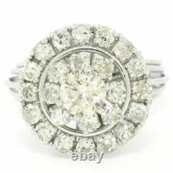 Vintage Hand Made 925 Sterling Silver & 2.85CT Old European Cut CZ Cluster Ring