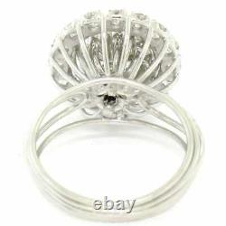 Vintage Hand Made 925 Sterling Silver & 2.85CT Old European Cut CZ Cluster Ring