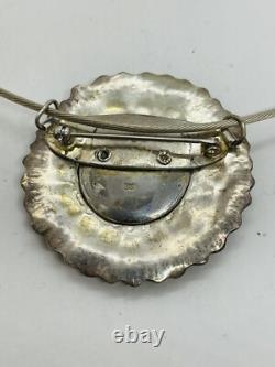 Vintage Hand Made Sterling Silver Blue Green Enamel Necklace