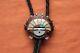 Vintage Hand Made Sterling Silver Chief Zuni Turquoise Coral Bolo Tie
