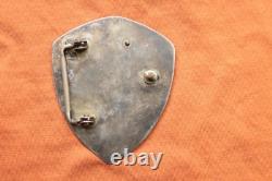 Vintage Hand Made Sterling Silver Letters Initials H&L Shield Belt Buckle