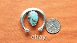 Vintage Hand Made Sterling Silver Naja Turquoise Western Bolo Slide