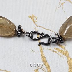 Vintage Hand Made Sterling Silver Nepalese Citrine Necklace Silver Fish Beads
