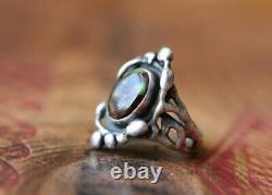 Vintage Hand Made Sterling Silver Nugget Fire Agate Ring 10.9 g Size 8.75