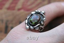 Vintage Hand Made Sterling Silver Nugget Fire Agate Ring 10.9 g Size 8.75
