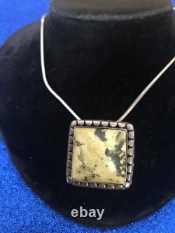 Vintage Hand Made Sterling Silver Pendant And Pin W Sterling Silver 17 Chain