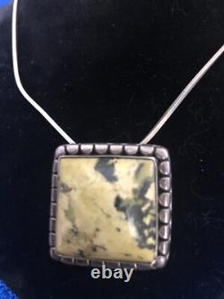 Vintage Hand Made Sterling Silver Pendant And Pin W Sterling Silver 17 Chain