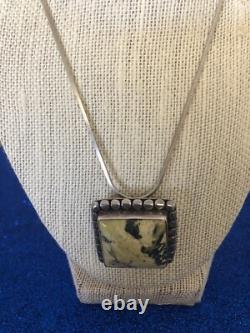 Vintage Hand Made Sterling Silver Pendant And Pin W Sterling Silver 17 Chain