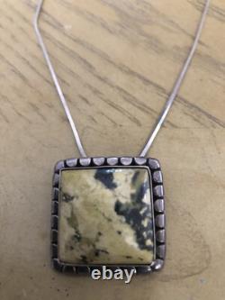 Vintage Hand Made Sterling Silver Pendant And Pin W Sterling Silver 17 Chain