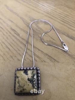 Vintage Hand Made Sterling Silver Pendant And Pin W Sterling Silver 17 Chain