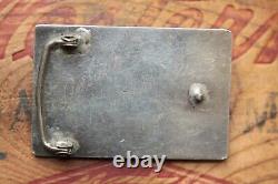 Vintage Hand Made Sterling Silver Turquoise Belt Buckle