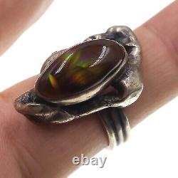 Vintage Hand Made Sterling Silver and Fire Agate Ring Size 8