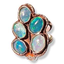 Vintage Handmade Artisan Made Sterling Silver 925 Opal Ring Size 6.5