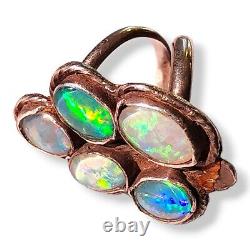 Vintage Handmade Artisan Made Sterling Silver 925 Opal Ring Size 6.5