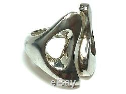 Vintage Ilias Lalaounis Sterling Silver Modernist Ring Made in Greece Sz 6.5