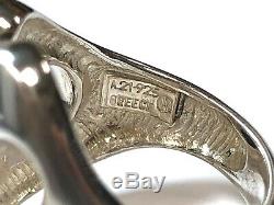 Vintage Ilias Lalaounis Sterling Silver Modernist Ring Made in Greece Sz 6.5