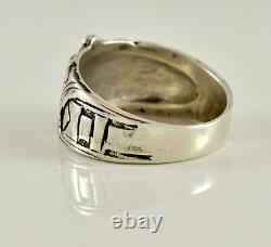 Vintage Inspired Masonic Ring 10.5 925 Sterling Silver Made in USA by a PM