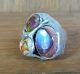 Vintage Jelly Opel Brutalist Artist Made Large Sterling Silver Ring Sz 8.5