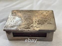 Vintage MID Century Hand Made Sterling Silver Lided Hinged Match Box Safe