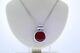 Vintage Made In Mexico 925 Sterling Silver Red Pendant Necklace