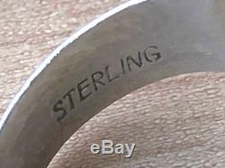 Vintage Made In Sweden Amethyst Cabochon Unisex Men Woman Ring Sterling Silver