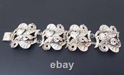 Vintage Mexico Sterling Silver 925 Hand Made Wide Bracelet