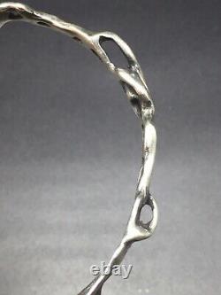 Vintage Modernist Sterling Silver Designer Signed Hand Made Bangle Bracelet