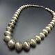 Vintage NAVAJO Sterling Silver Hand-Made Navajo Pearls NECKLACE Saucer Beads