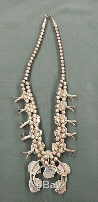 Vintage Native American Made Squash Blossom Necklace