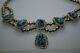 Vintage Native American Navajo Hand Made Sterling Silver Bead Turquoise Necklace