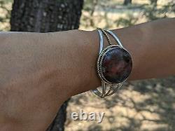 Vintage Navajo Cuff Bracelet Chrysocolla hand made Native American Jewelry 7