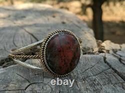 Vintage Navajo Cuff Bracelet Chrysocolla hand made Native American Jewelry 7