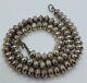 Vintage Navajo Native American Sterling Silver Hand Made Beaded Necklace 14.5