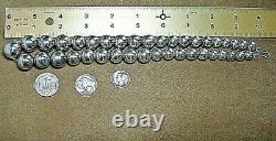 Vintage Navajo Pearls Sterling Silver Graduated Bench Made Beads Necklace 21