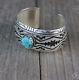 Vintage Navajo Turquoise Cuff Sterling Silver. 925 overlay Native made Bracelet