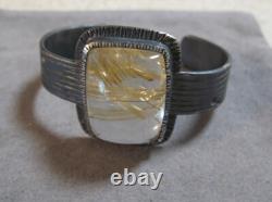 Vintage Nicholas Pietsch Rutile Quartz Custom Made Sterling Silver Bracelet