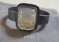 Vintage Nicholas Pietsch Rutile Quartz Custom Made Sterling Silver Bracelet