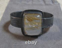 Vintage Nicholas Pietsch Rutile Quartz Custom Made Sterling Silver Bracelet