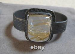 Vintage Nicholas Pietsch Rutile Quartz Custom Made Sterling Silver Bracelet