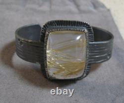 Vintage Nicholas Pietsch Rutile Quartz Custom Made Sterling Silver Bracelet