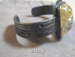 Vintage Nicholas Pietsch Rutile Quartz Custom Made Sterling Silver Bracelet