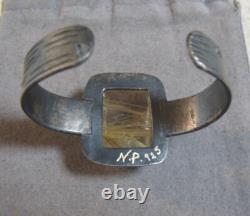 Vintage Nicholas Pietsch Rutile Quartz Custom Made Sterling Silver Bracelet