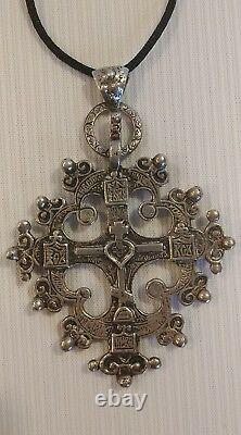 Vintage PERUZZI BOSTON Sterling Silver Cross Pendant Made in USA